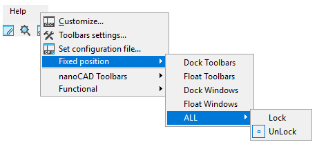 CAD drafting Interface. Toolbars 3