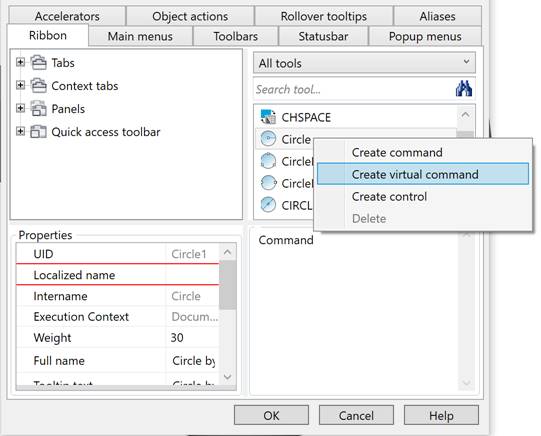 CAD drafting Create Virtual Command 0