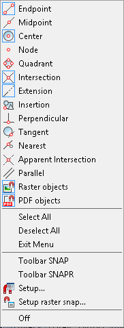 CAD software Object Snap Mode 7