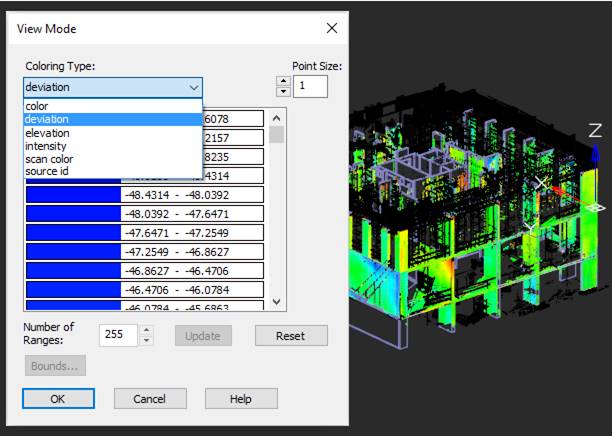 CAD drawing Recoloring a Cloud by Deviation 8