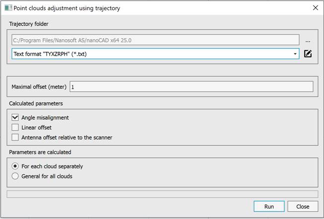 CAD drawing Adjustment of Point Clouds Using a Trajectory 8
