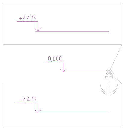 CAD drawing Elevation mark 20