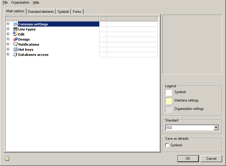 CAD drafting Main options 0