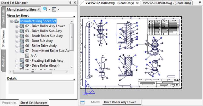 CAD software Sheet Set Manager Functional Bar 10
