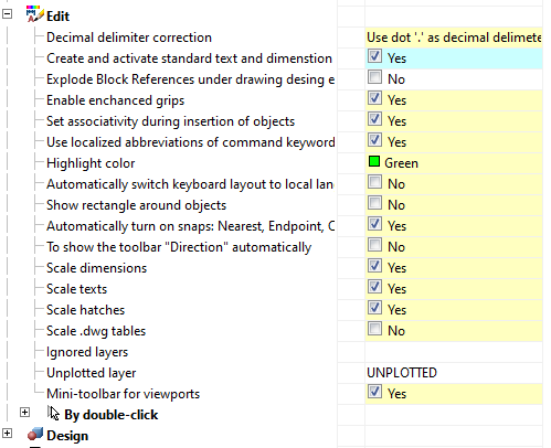 CAD drawing Main Options Tab 5