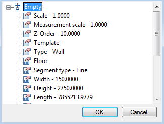 CAD software Context menu entry fields 10
