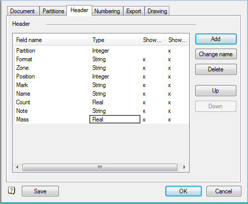 CAD software Setting up a custom type specification 4