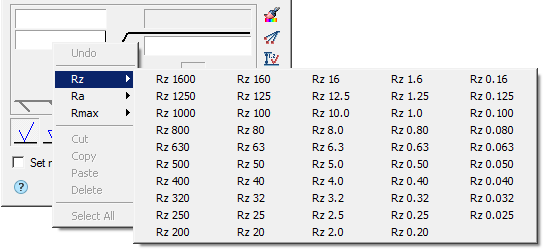 CAD drawing Designation of surface texture (old) 8