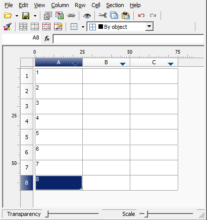 CAD software Split the table by pages 1