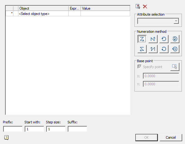 CAD software Objects numeration 7