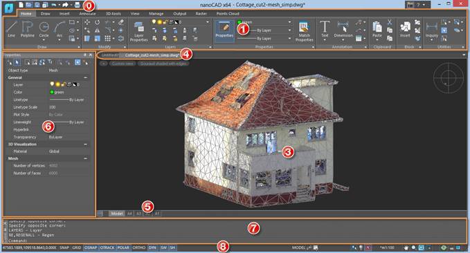 CAD drafting nanoCAD User Interface 0