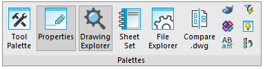 CAD drawing Interface. Properties Bar 2