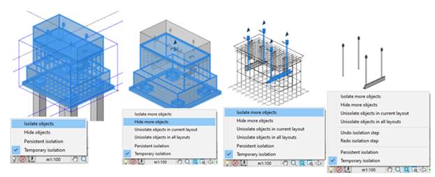 CAD drafting Objects Isolation 0