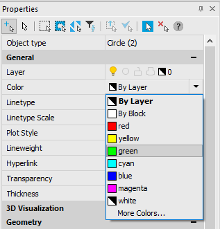 CAD drawing Properties Panel 23