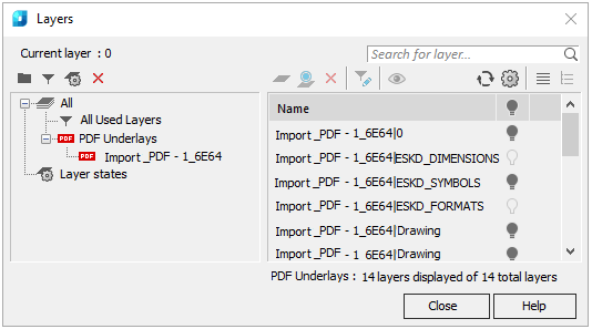 CAD software Layers Dialog Box 46