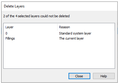 CAD software Layers Dialog Box 58