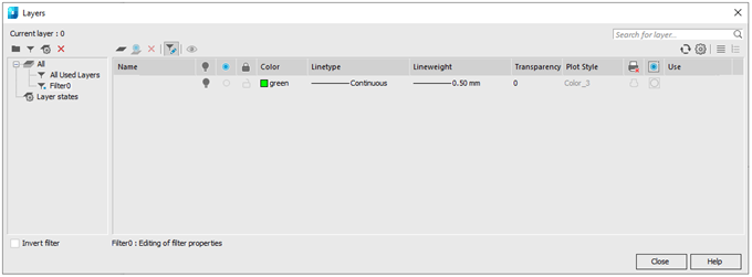 CAD drafting Layers Dialog Box 105