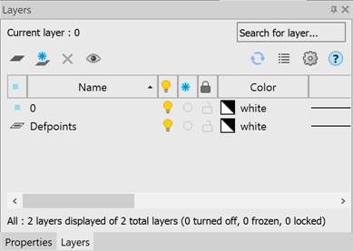 CAD software Layers Functional Bar 22