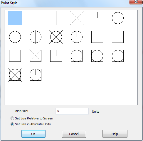 CAD drawing Size and Style of Points 5