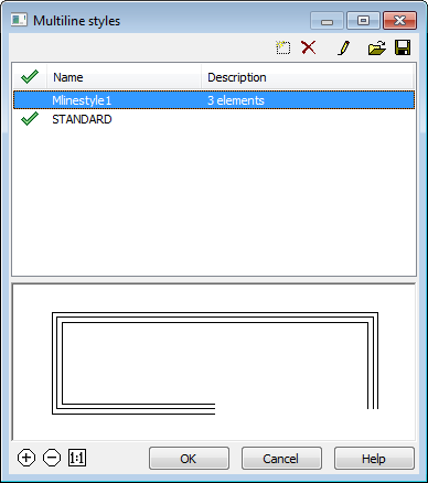 CAD drawing Multiline Styles 5