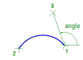 CAD software Arc by Start, End and Angle 7