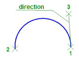 CAD software Arc by Start, End and Direction 7