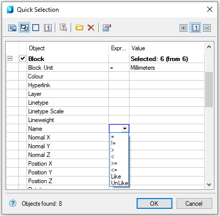 CAD drawing Quick selection of objects 26