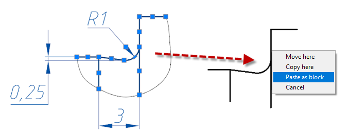 CAD drafting Copying Objects and Creating a Block by Dragging with the Right Mouse Button 0