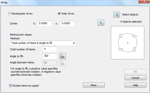 CAD drafting 2D Arrays 12