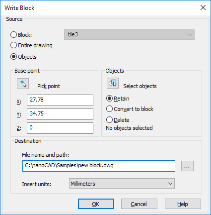 CAD drafting Saving a Block in a Separate File 3