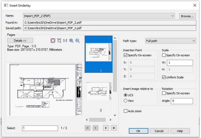 CAD drawing Insert Underlay 5