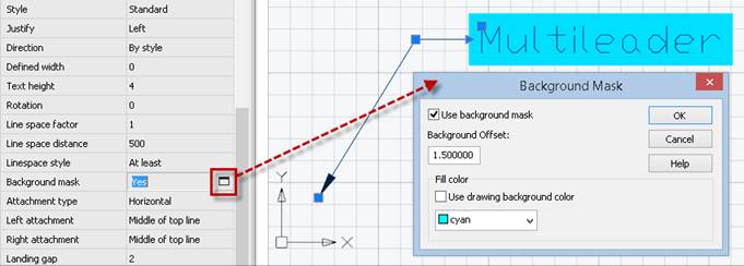 CAD software Background Mask for Multiline Text 7