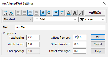 CAD drawing Arc Text 11