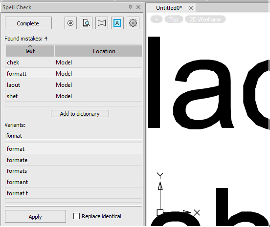 CAD software Spellchecker 10