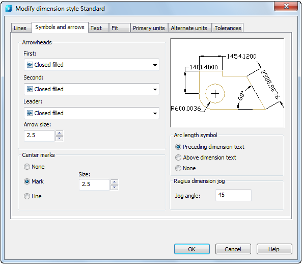 CAD drawing Modify a Dimension Style 14