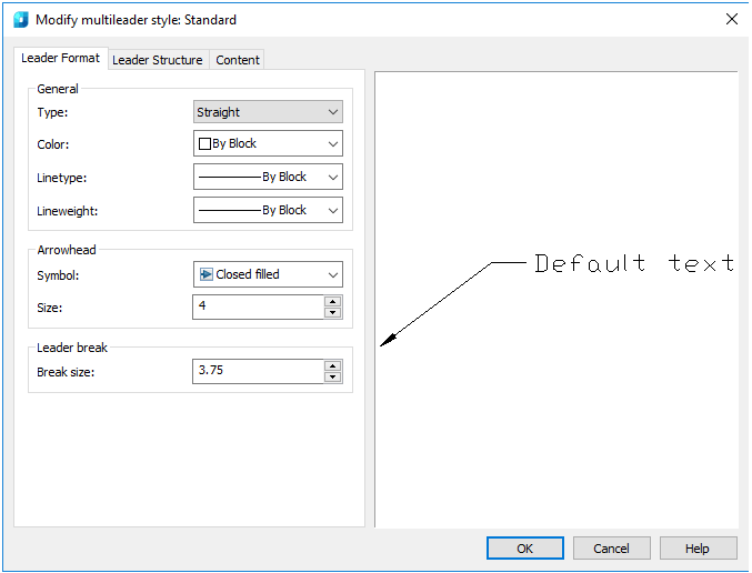 CAD drawing Multileader Style Manager 8