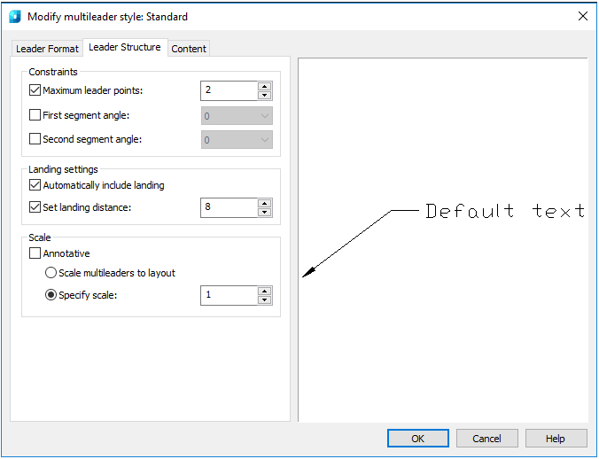 CAD drafting Multileader Style Manager 9