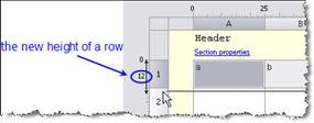 CAD software Editing the Size of Rows and Columns 1