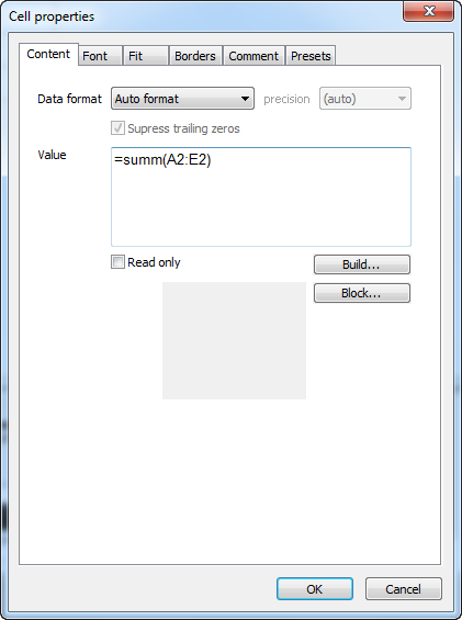 CAD software Cell Properties dialog 1