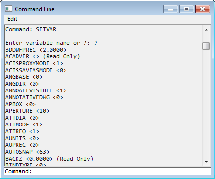 CAD drawing Set Variable 5