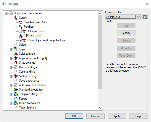 CAD drafting Tuning Program Parameters 9