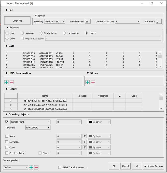 CAD software Import Geopoints 7