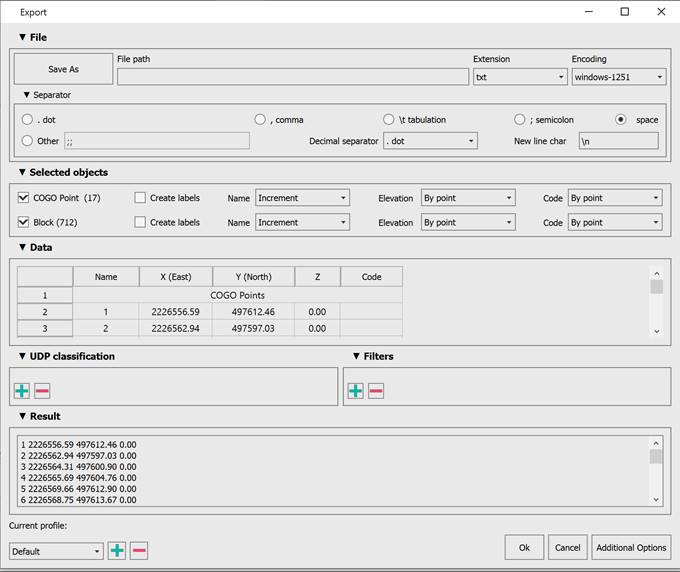 CAD software Export Geopoints 7