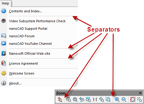 CAD software Main Menu 7