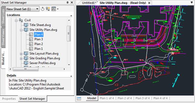 CAD drawing Sheet Set Manager Functional Bar 11