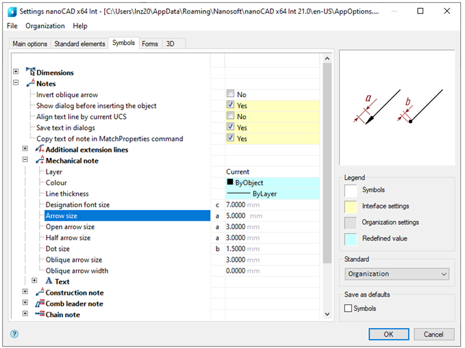 CAD drafting Symbols Tab 0