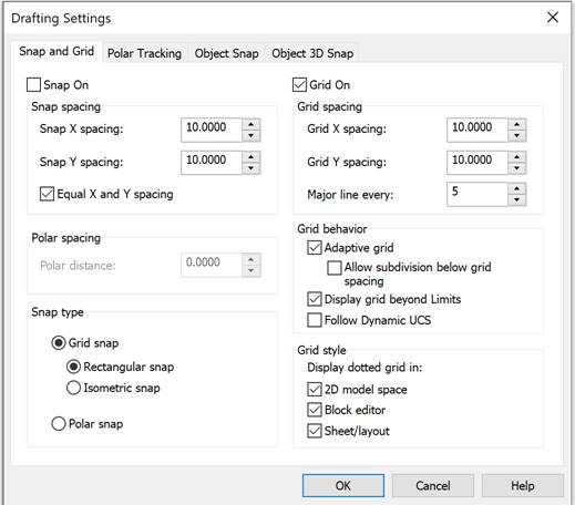 CAD drawing Snap and Grid Mode 8