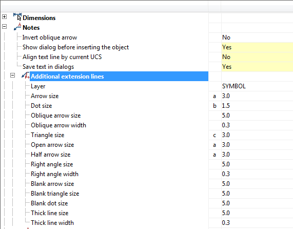 CAD software SETTINGS 73