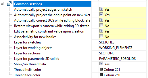 CAD drawing SETTINGS 128