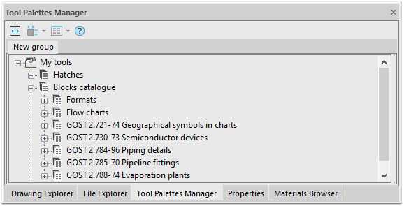 CAD software Interface. Functional Toolbars 4